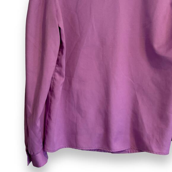Womens Vintage 70s Orchid Purple Levi Strauss Frill Neck Button Up Top Size 16 - Picture 13 of 16